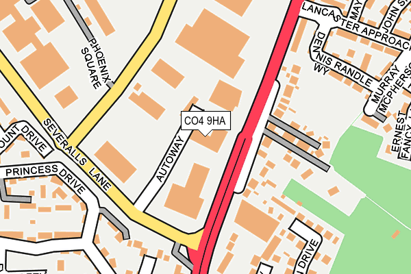 CO4 9HA map - OS OpenMap – Local (Ordnance Survey)