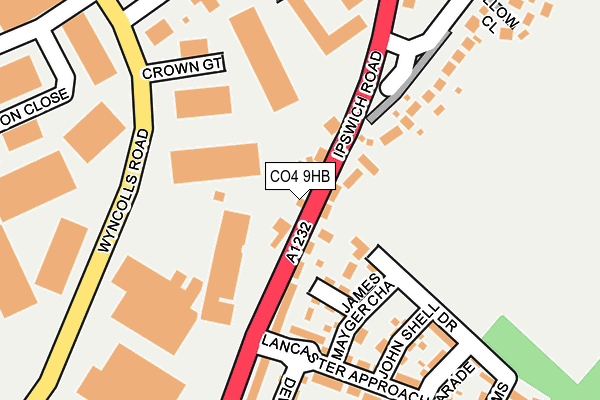 CO4 9HB map - OS OpenMap – Local (Ordnance Survey)