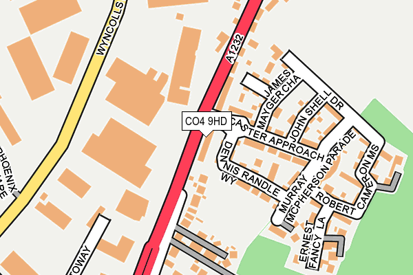 CO4 9HD map - OS OpenMap – Local (Ordnance Survey)