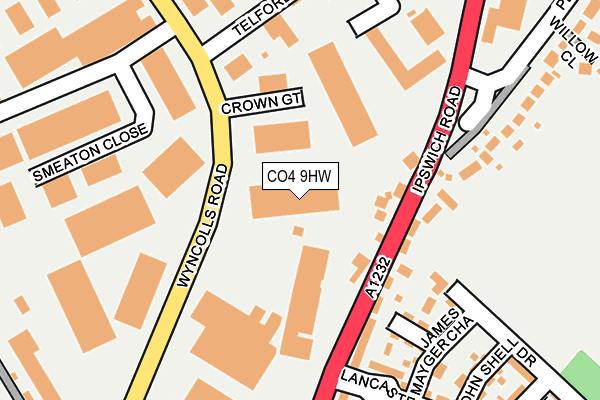 CO4 9HW map - OS OpenMap – Local (Ordnance Survey)