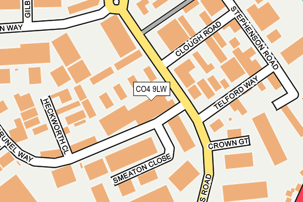 CO4 9LW map - OS OpenMap – Local (Ordnance Survey)