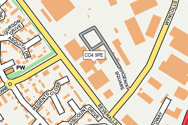 CO4 9PE map - OS OpenMap – Local (Ordnance Survey)