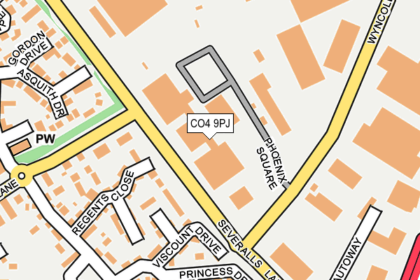 CO4 9PJ map - OS OpenMap – Local (Ordnance Survey)