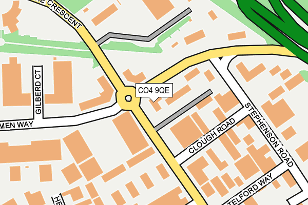 CO4 9QE map - OS OpenMap – Local (Ordnance Survey)