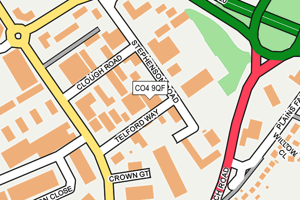 CO4 9QF map - OS OpenMap – Local (Ordnance Survey)