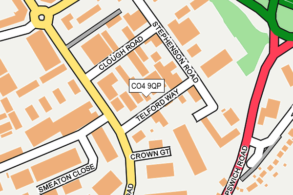 CO4 9QP map - OS OpenMap – Local (Ordnance Survey)