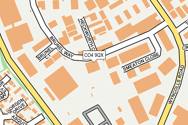 CO4 9QX map - OS OpenMap – Local (Ordnance Survey)