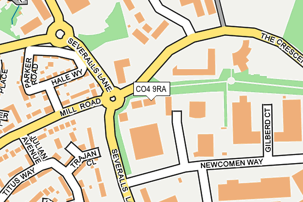 CO4 9RA map - OS OpenMap – Local (Ordnance Survey)