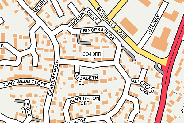 CO4 9RR map - OS OpenMap – Local (Ordnance Survey)
