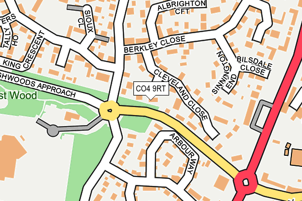 CO4 9RT map - OS OpenMap – Local (Ordnance Survey)
