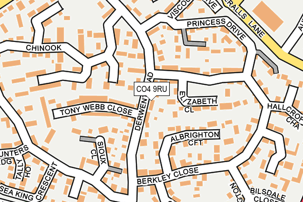 CO4 9RU map - OS OpenMap – Local (Ordnance Survey)