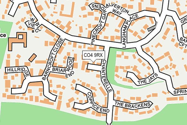 CO4 9RX map - OS OpenMap – Local (Ordnance Survey)