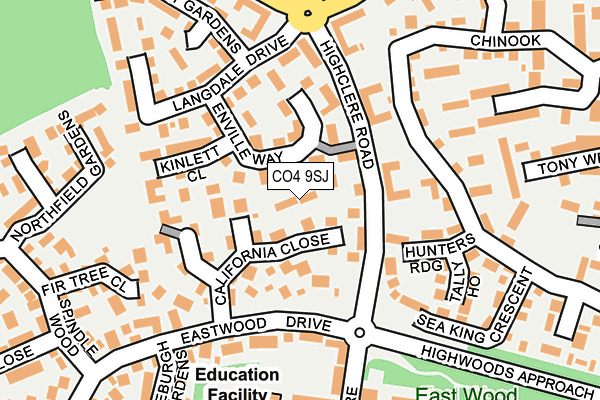 CO4 9SJ map - OS OpenMap – Local (Ordnance Survey)