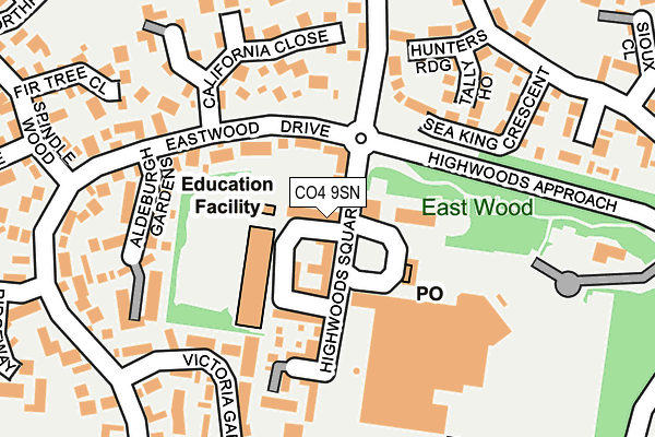 CO4 9SN map - OS OpenMap – Local (Ordnance Survey)