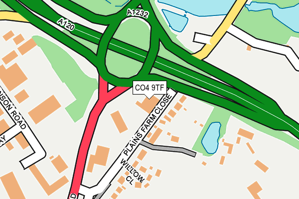 CO4 9TF map - OS OpenMap – Local (Ordnance Survey)