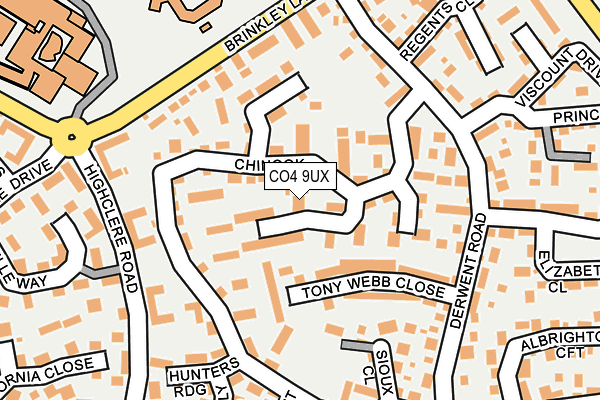 CO4 9UX map - OS OpenMap – Local (Ordnance Survey)