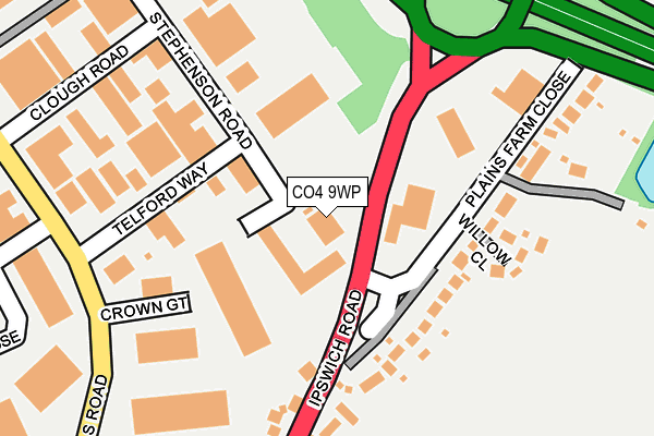 CO4 9WP map - OS OpenMap – Local (Ordnance Survey)