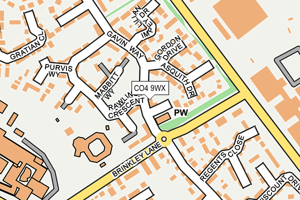 CO4 9WX map - OS OpenMap – Local (Ordnance Survey)