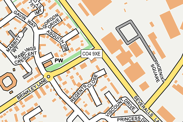 CO4 9XE map - OS OpenMap – Local (Ordnance Survey)