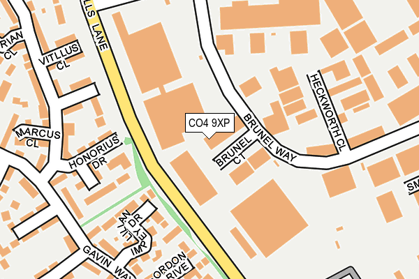 CO4 9XP map - OS OpenMap – Local (Ordnance Survey)