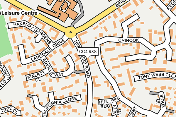 CO4 9XS map - OS OpenMap – Local (Ordnance Survey)