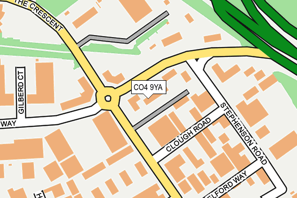 CO4 9YA map - OS OpenMap – Local (Ordnance Survey)