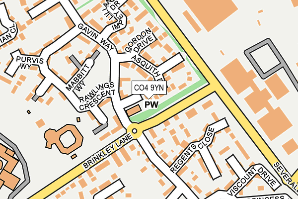 CO4 9YN map - OS OpenMap – Local (Ordnance Survey)