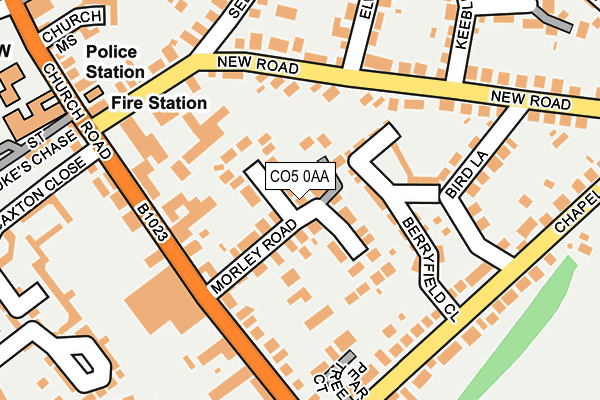 CO5 0AA map - OS OpenMap – Local (Ordnance Survey)