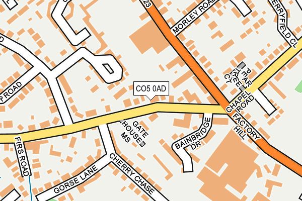 CO5 0AD map - OS OpenMap – Local (Ordnance Survey)