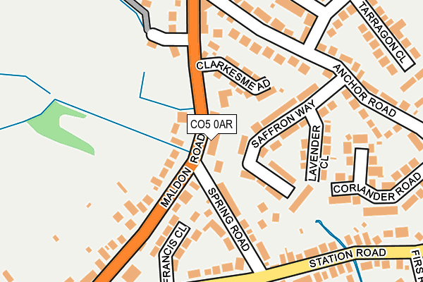 CO5 0AR map - OS OpenMap – Local (Ordnance Survey)