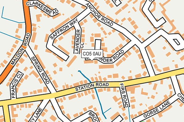 CO5 0AU map - OS OpenMap – Local (Ordnance Survey)