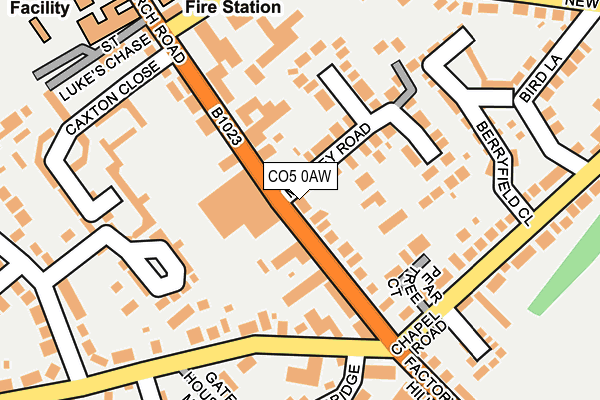 CO5 0AW map - OS OpenMap – Local (Ordnance Survey)