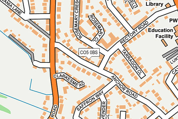 CO5 0BS map - OS OpenMap – Local (Ordnance Survey)