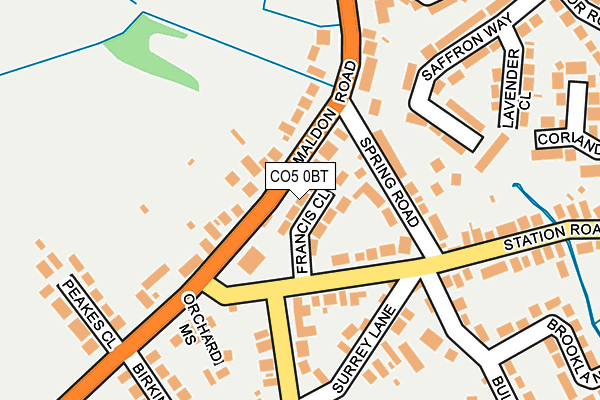 CO5 0BT map - OS OpenMap – Local (Ordnance Survey)