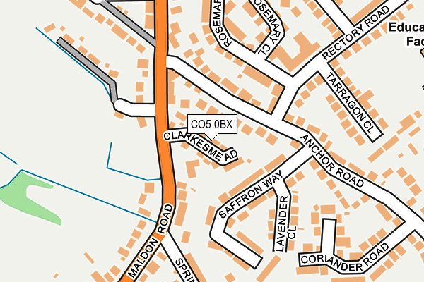 CO5 0BX map - OS OpenMap – Local (Ordnance Survey)