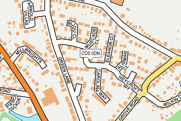 CO5 0DN map - OS OpenMap – Local (Ordnance Survey)