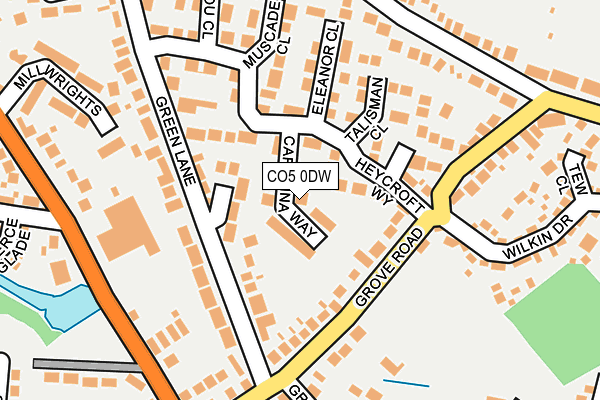 CO5 0DW map - OS OpenMap – Local (Ordnance Survey)
