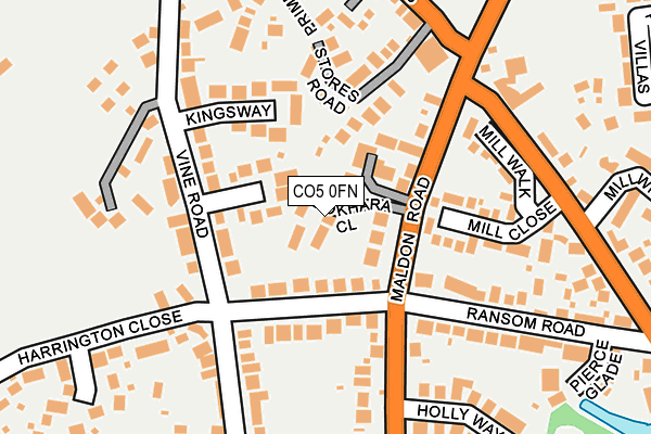 CO5 0FN map - OS OpenMap – Local (Ordnance Survey)