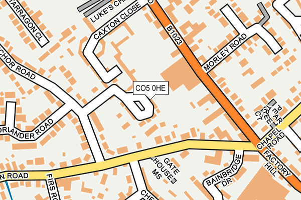 CO5 0HE map - OS OpenMap – Local (Ordnance Survey)