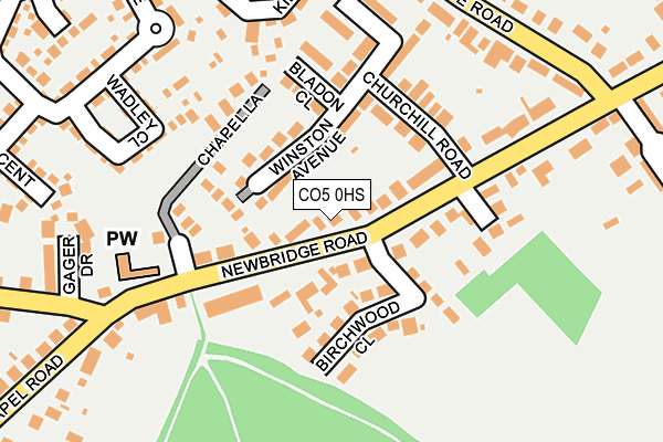 CO5 0HS map - OS OpenMap – Local (Ordnance Survey)