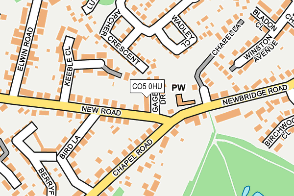 CO5 0HU map - OS OpenMap – Local (Ordnance Survey)