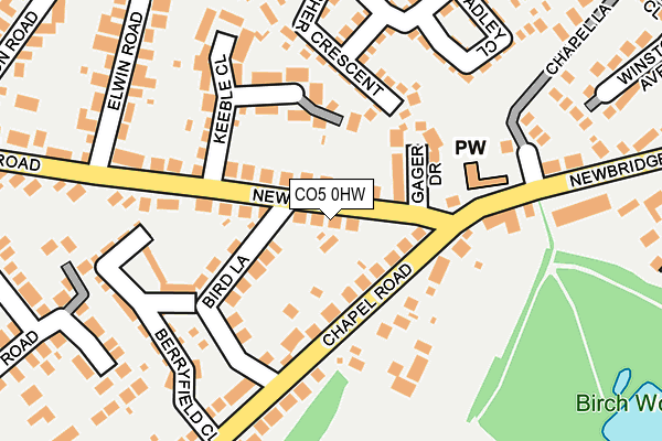 CO5 0HW map - OS OpenMap – Local (Ordnance Survey)