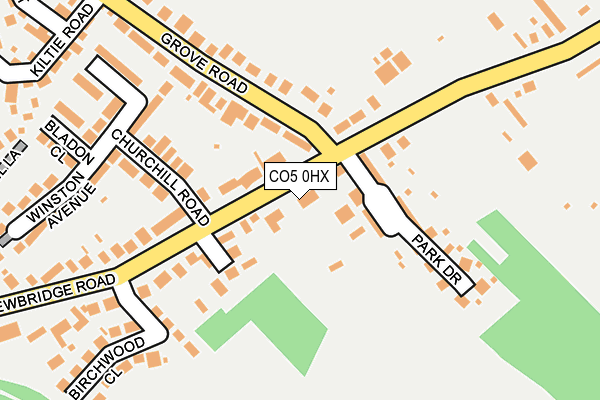 CO5 0HX map - OS OpenMap – Local (Ordnance Survey)