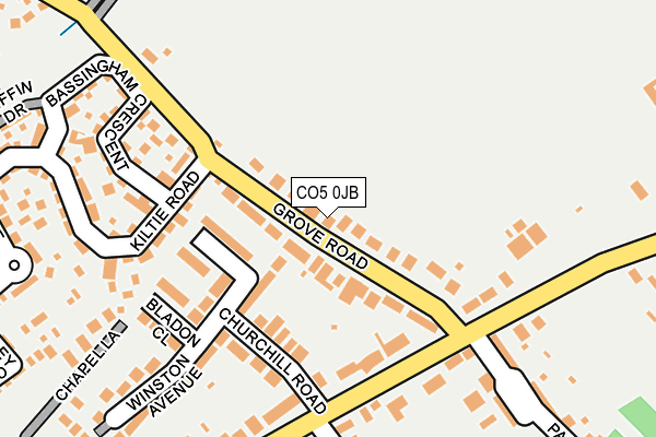 CO5 0JB map - OS OpenMap – Local (Ordnance Survey)