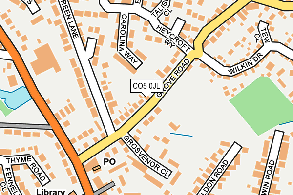 CO5 0JL map - OS OpenMap – Local (Ordnance Survey)