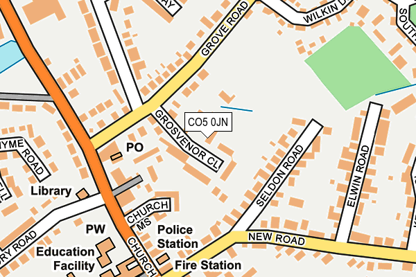 CO5 0JN map - OS OpenMap – Local (Ordnance Survey)