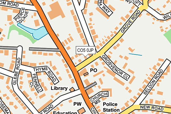 CO5 0JP map - OS OpenMap – Local (Ordnance Survey)