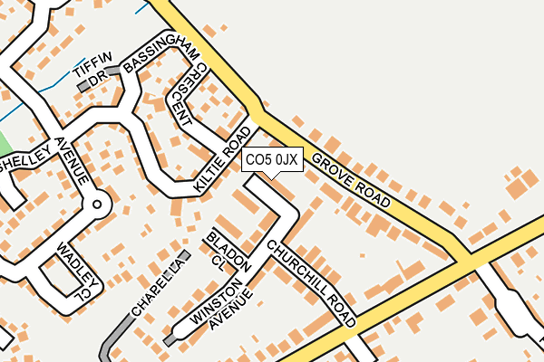 CO5 0JX map - OS OpenMap – Local (Ordnance Survey)