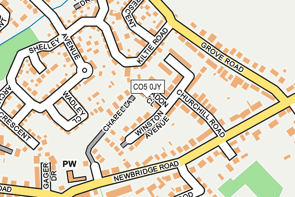 CO5 0JY map - OS OpenMap – Local (Ordnance Survey)