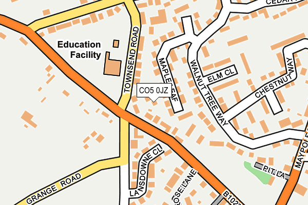 CO5 0JZ map - OS OpenMap – Local (Ordnance Survey)